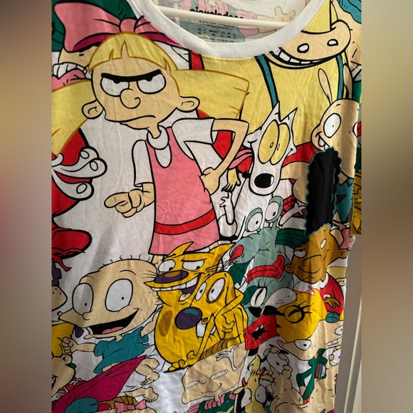 Nickelodeon Retro 90s Cartoon Characters Throwback Plus Size Tee T-shirt top 2x - Picture 7 of 9